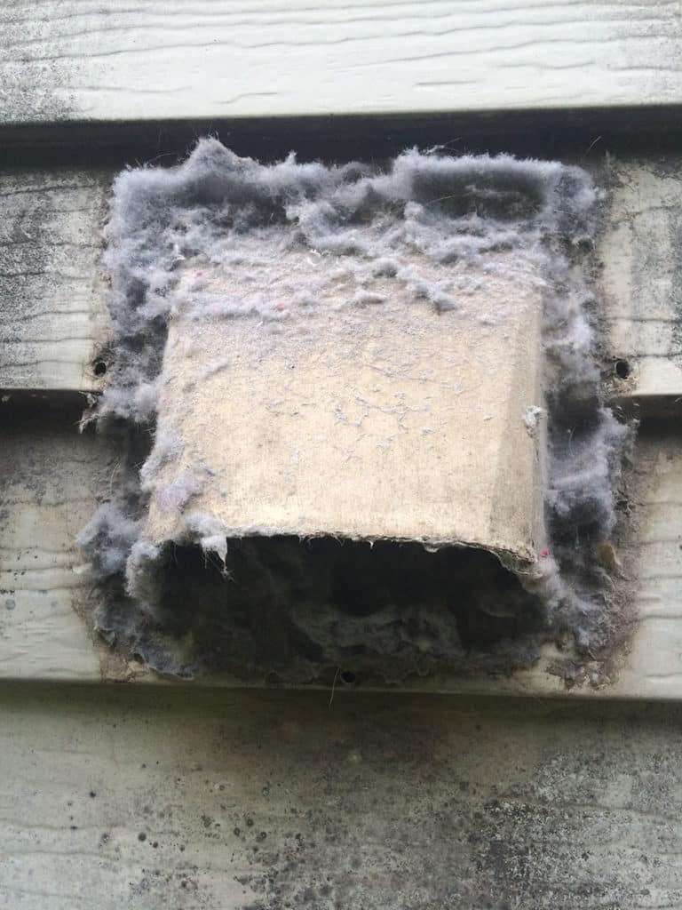 Lint Covered Dryer Vent in Fairfax County VA