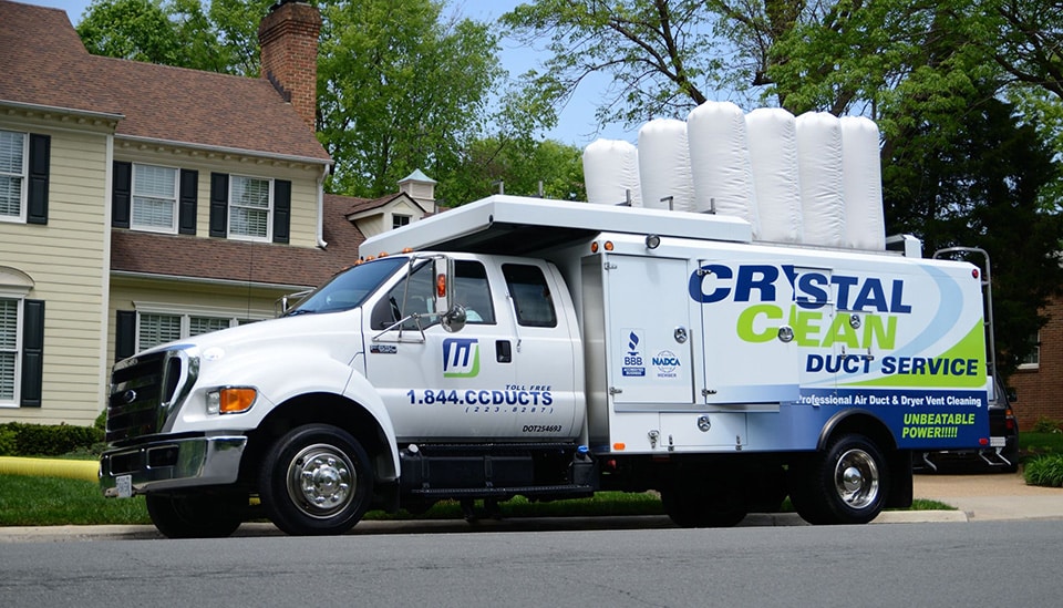 Full-power vacuum truck for air duct cleaning in Reston VA