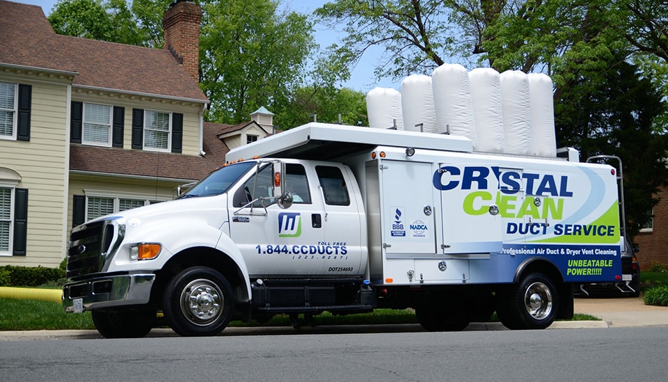 Full-power vacuum truck for air duct cleaning in Sterling VA